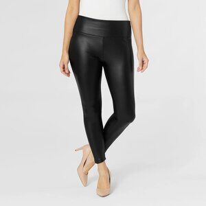 Lauren Ralph Lauren Women's Black Faux Leather Leggings L/G Stretch High Waist
